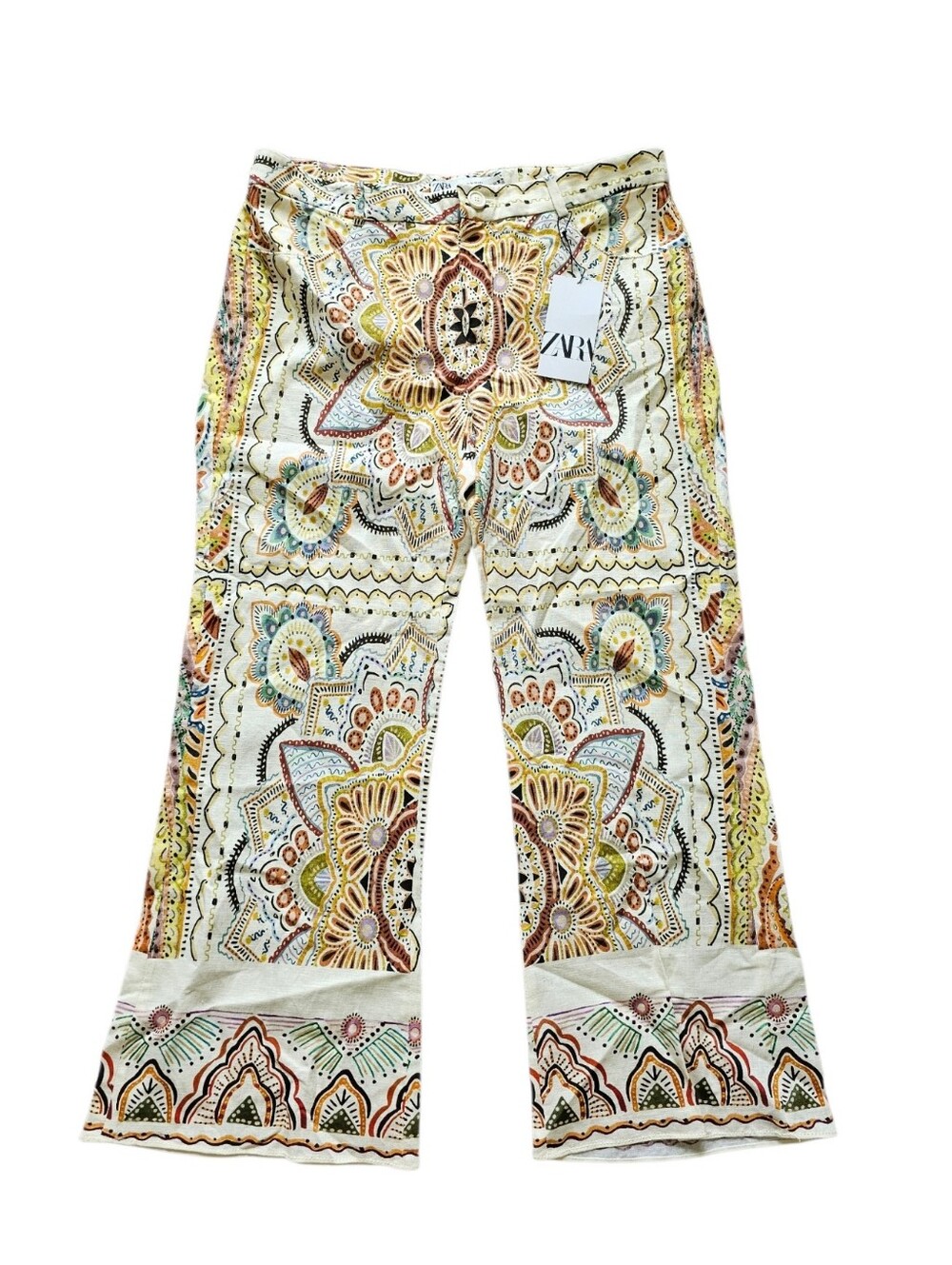 Zara Paisley Print Cotton Linen Blend Blazer Pant Set - Picture 8 of 11
